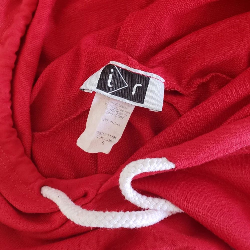 Red Gold Chained Cropped Hoodie Long Sleeve - Picture 3 of 3